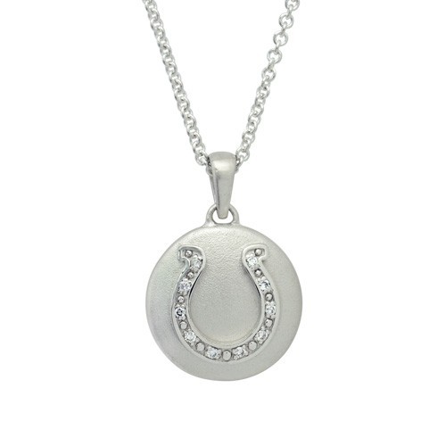 Diamond Horseshoe Silver Cremation Pendant